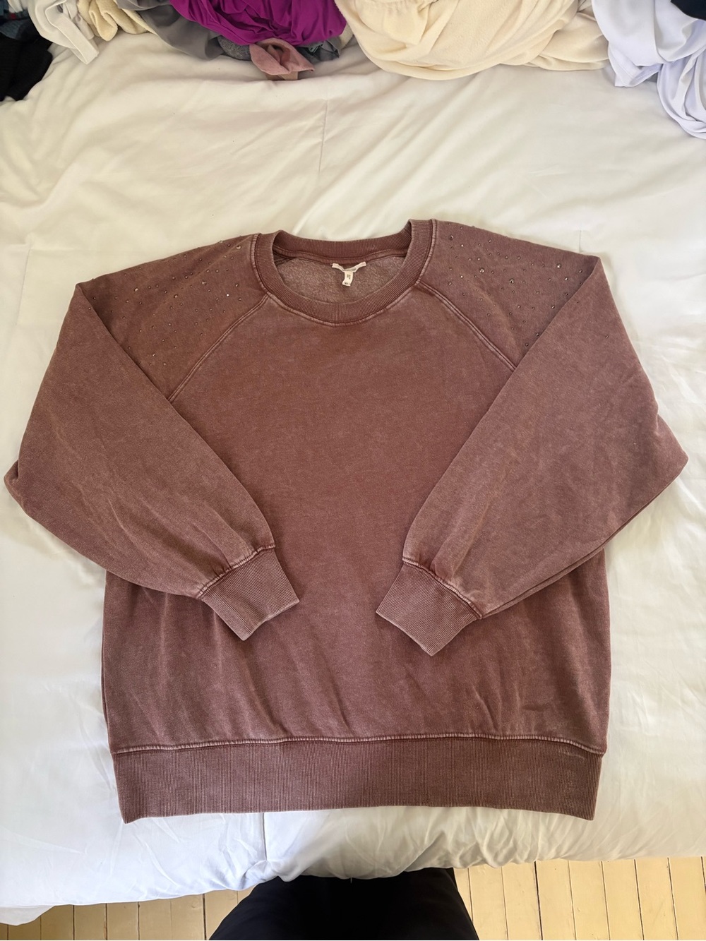 Maurices Mauve Mineral-Wash Crewneck Sweatshirt - Picture 6 of 7